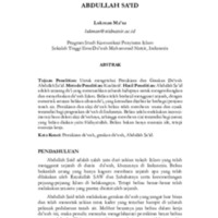 Pemikiran dan gerakan da’wah Abdullah Sa’id